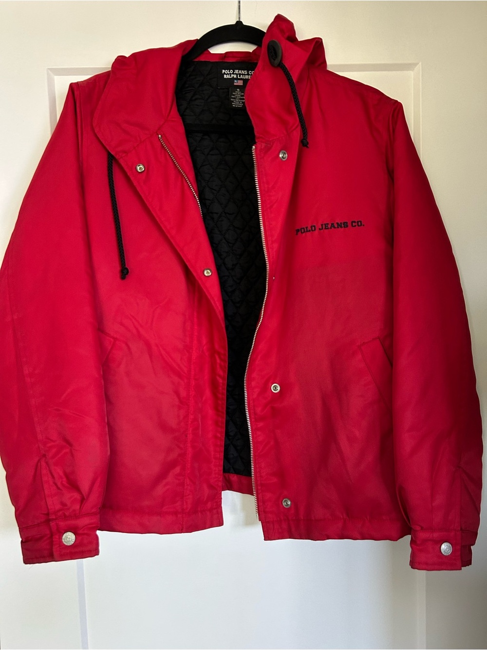 Vintage Polo by Ralph Lauren Red Hooded Windbreaker Jacket